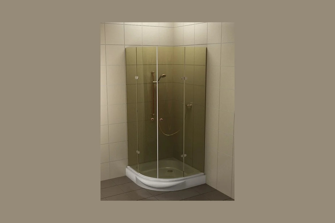 Rectangular glass shower enclosure with wall-mounted fixtures_0057