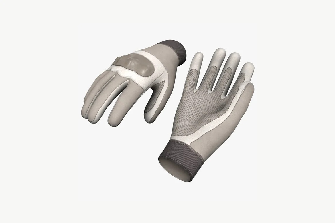 Ribbed cuff gloves with palm indentations_0072