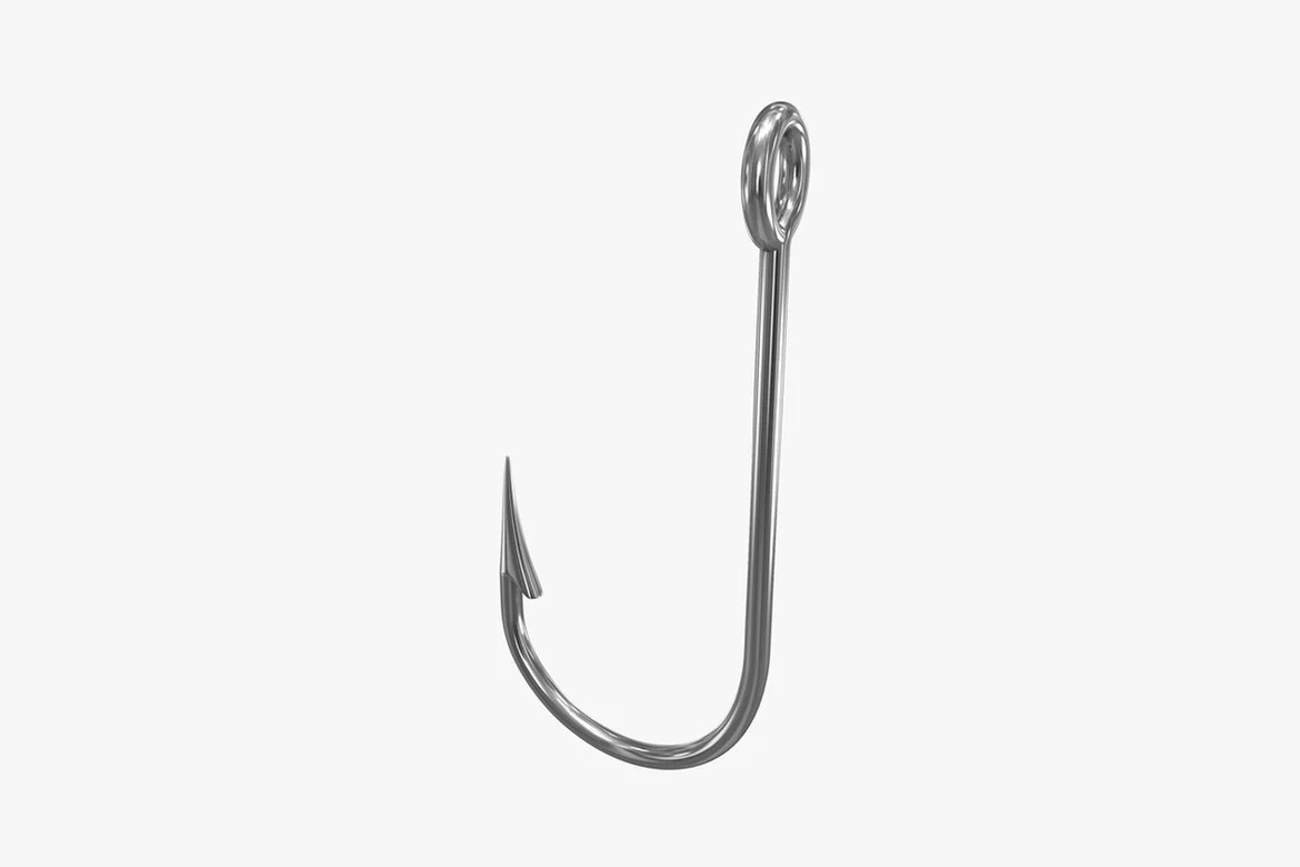 Fishing hook with oval finial_0083
