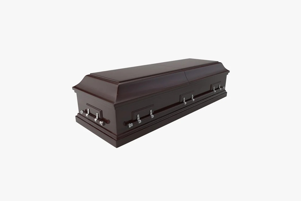 Rectangular wooden casket with metal handles and compartments_0085