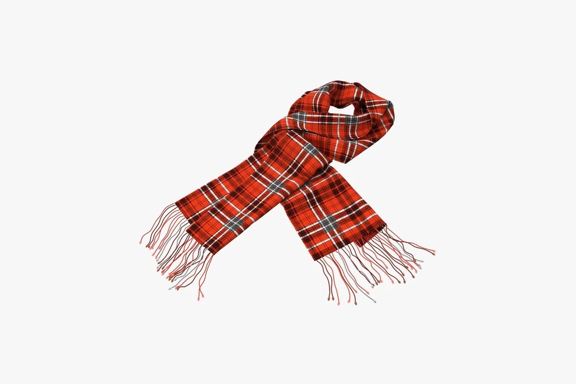 Frayed plaid scarf_0091
