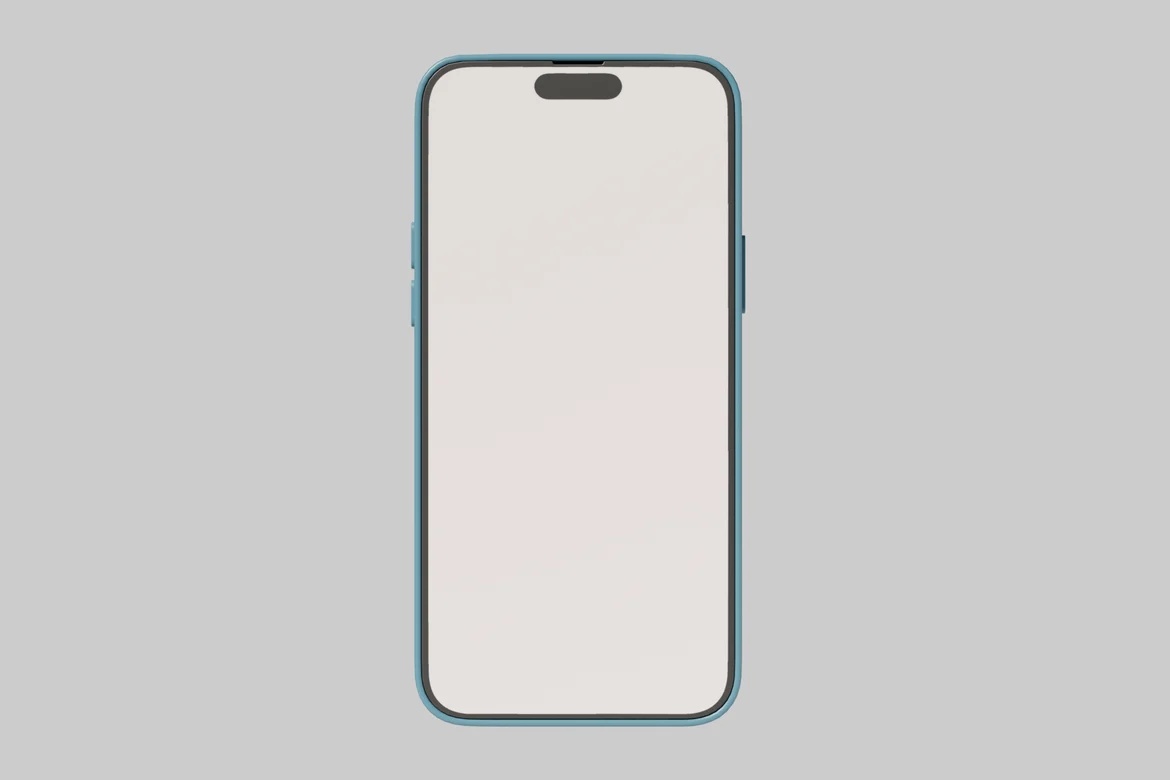 Smartphone with white screen and blue border_0093