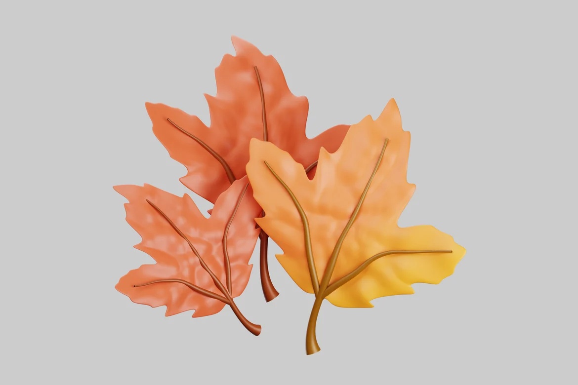 Cluster of three autumnal leaves_0100
