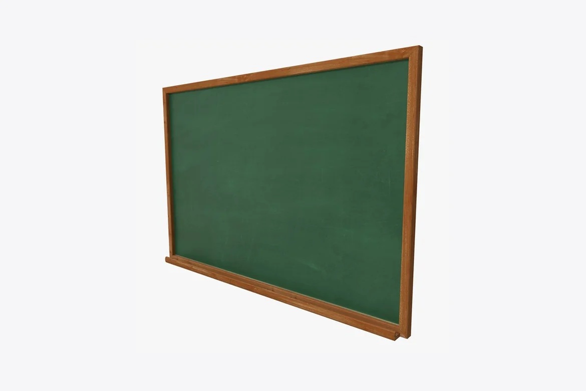 Rectangular green chalkboard with wooden frame_0104