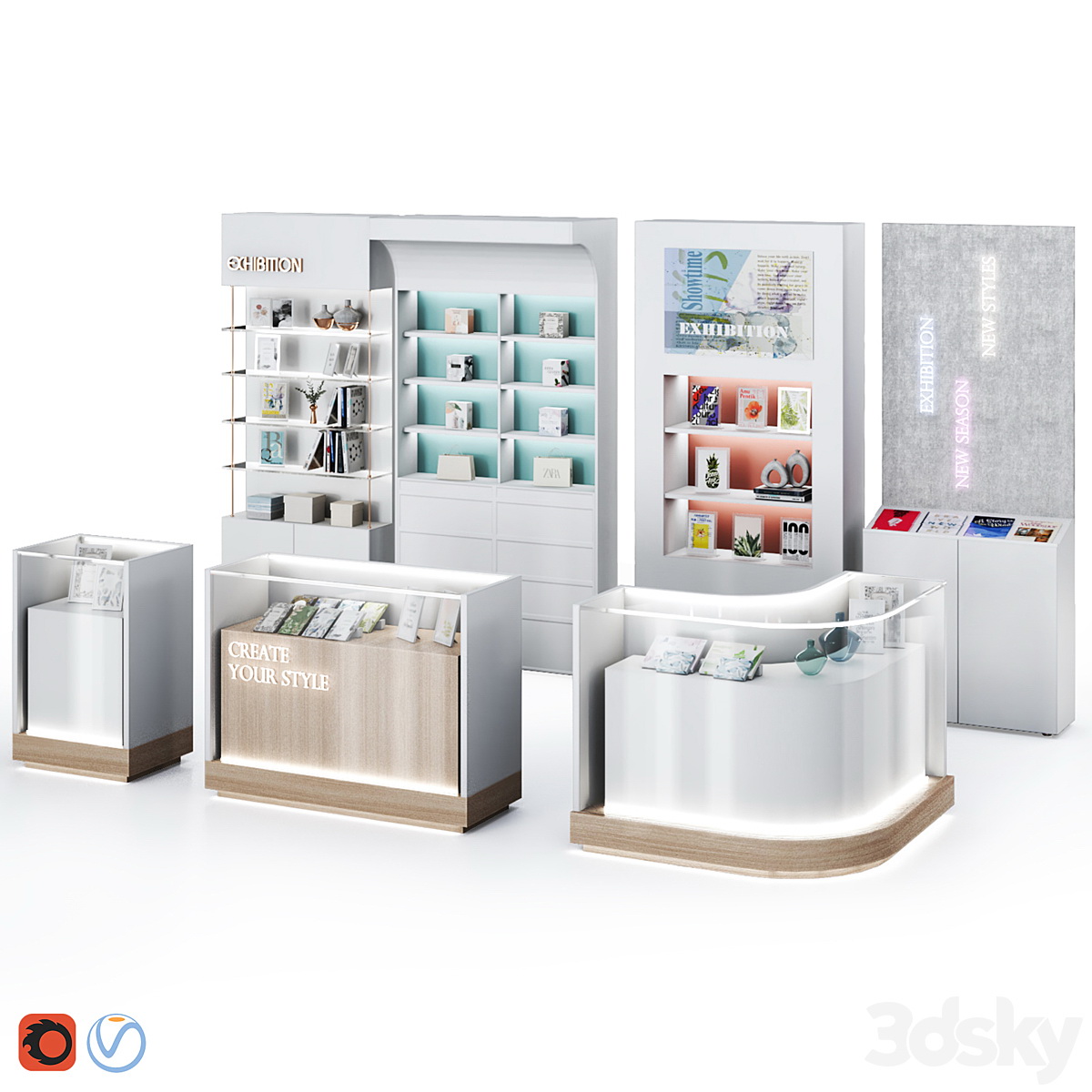 现代展示柜3D模型_0009插图 现代展示柜3D模型